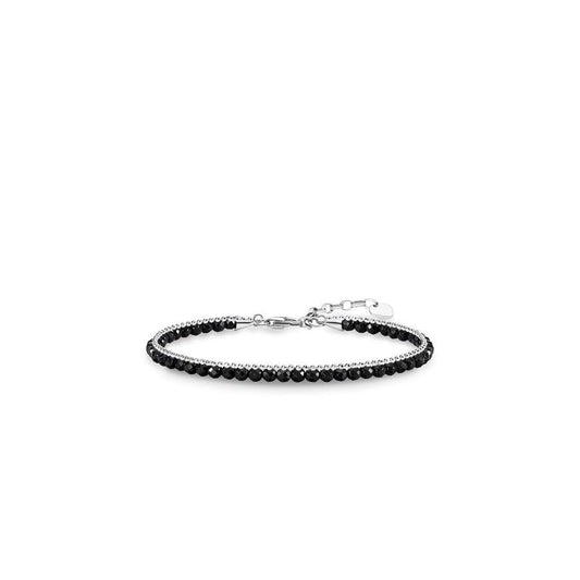 Black Onyx & Silver Chain Bracelet